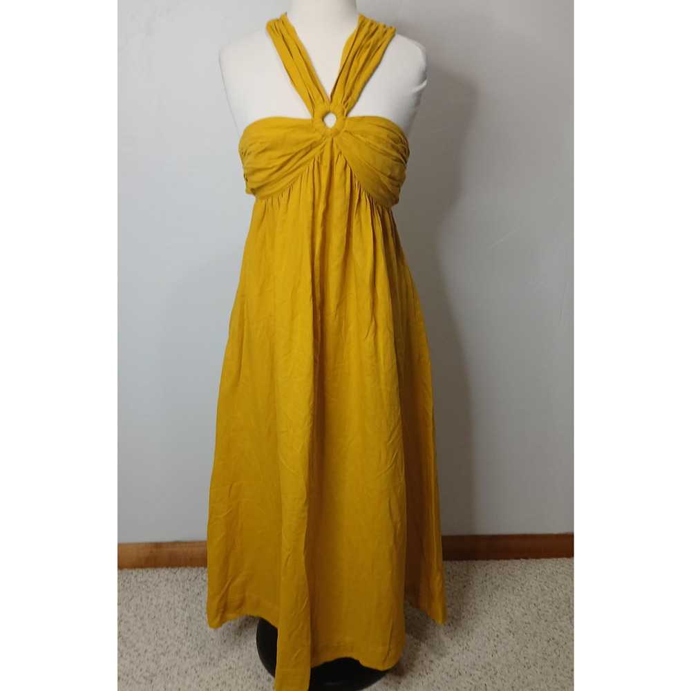 Cleobella Dress Womens Extra Small Aurelia Maxi Yellow Maxi Halter NWT Revolve - Picture 9 of 9